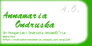 annamaria ondruska business card